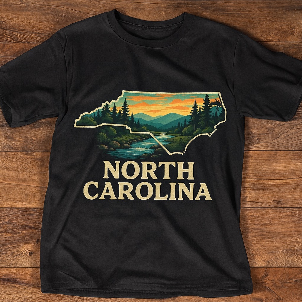 North Carolina Graphic Black T-Shirt